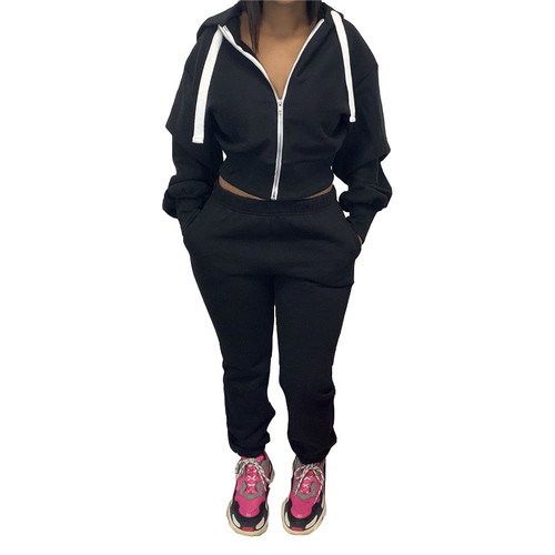 Women's Clothing Custom Logo Sweatpants 2-Piece Tracksuit Joggers Suits Set