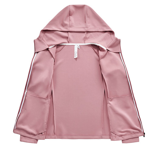 Polyester Spandex Women's Jackets Fashionable Full Zip Up Hooded Sportswear