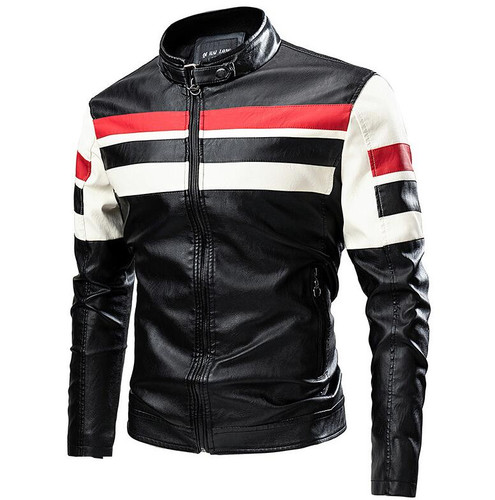 Custom Logo Men's Designer Outdoor Jacket Motorcycle Black Leather Jackets