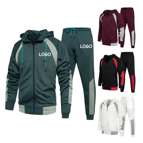 Custom Logo Polyester Jacket And Pants Two Piece Track Suit Plus Size Men's Sets