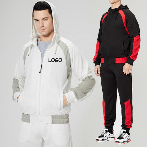 Custom Logo Polyester Jacket And Pants Two Piece Track Suit Plus Size Men's Sets