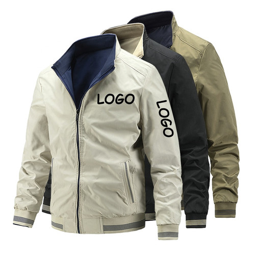 Custom Logo Men's Reversible Outdoor Jacket Zipper Golf Plus Size Lightweight