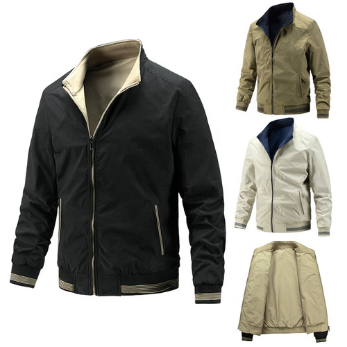 Custom Logo Men's Reversible Outdoor Jacket Zipper Golf Plus Size Lightweight