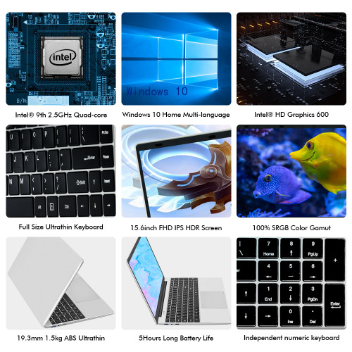 VGKE 15.6 InchThin Gaming Laptop Intel 12GB+256GB  Notebook Laptop Computer