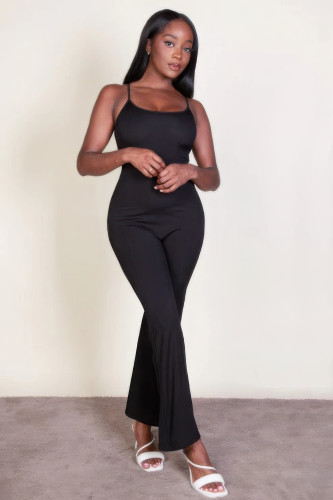 Ribbed Sleeveless Wide Leg Jumpsuit-44581