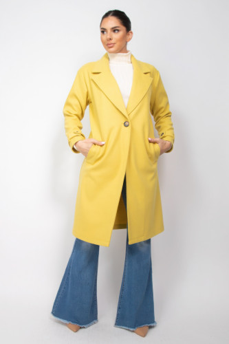 Collar Pocketed Coat-44605