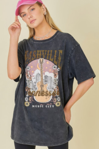 Washing Nashville Music City Graphic T-shirts-43910