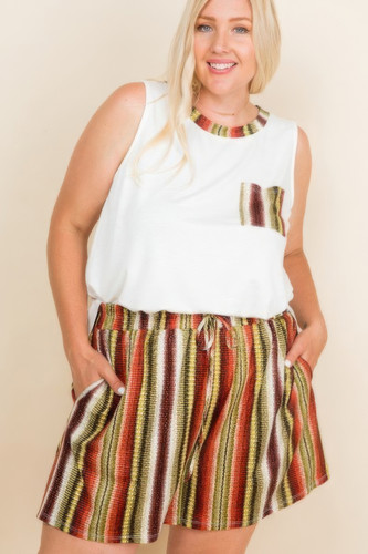 Plus Size Snake Skin Casual Shorts-43930