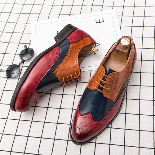 Men's Executive Oxfords Leather Shoes Casual Black Color Fashion Genuine Dress