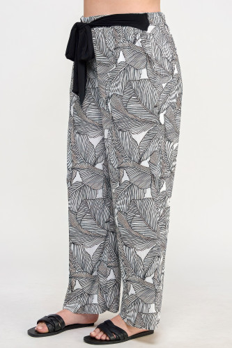 Plisse Palm Print Pants-44817