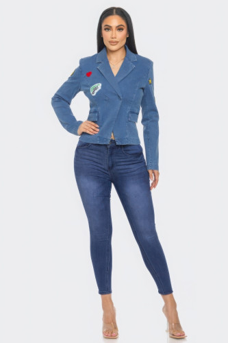 Patch It Up Denim Blazer Jacket-44825