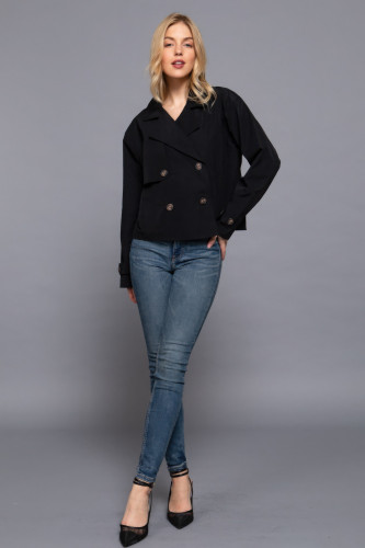 Double Breasted Short Trench Jacket            -44850