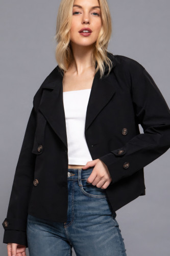 Double Breasted Short Trench Jacket            -44850