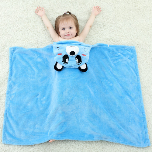 Michley Cute Animal Shaped Baby Hooded Bathrobe Cartoon Pattern Wrap Blanket