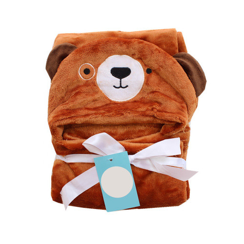 Cute Cartoon Baby Hooded Soft Infant Newborn Bear Shaped Bathrobe Towel Blanket