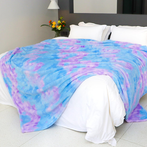 Tie Dye Throw Blanket for Girls Soft Cute Pastel Plush Blankets for Kid's Gift