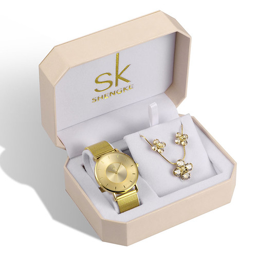 SHENGKE SK Luxury Jewelry Watch Bracelets & Bangles Earring Necklace Jewelry