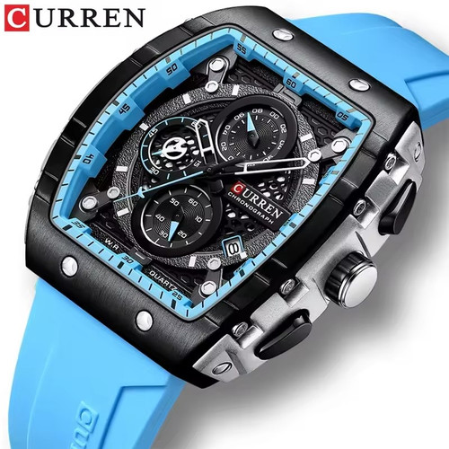 Sports Unique Rectangular Watches Large Dial Casual Quartz Wristwatches For Men