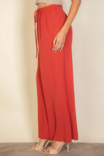 Drawstring Waist Wide Leg Minimalist Pants-44899