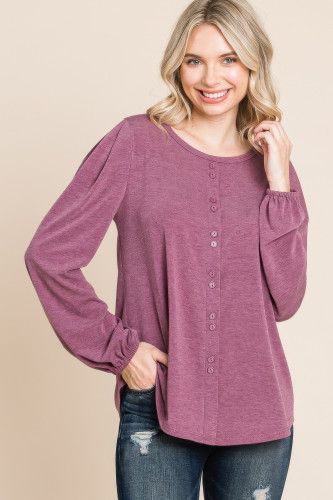 Solid Tr Spandex Long Sleeve Top       -44992