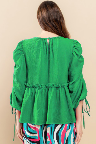 Round Neckline Babydoll Top       -45002