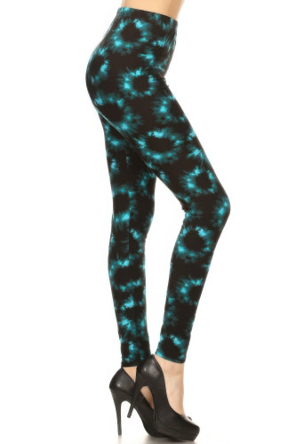 Tie Dye Rinted, Full Length, High Waisted Leggings        -45007