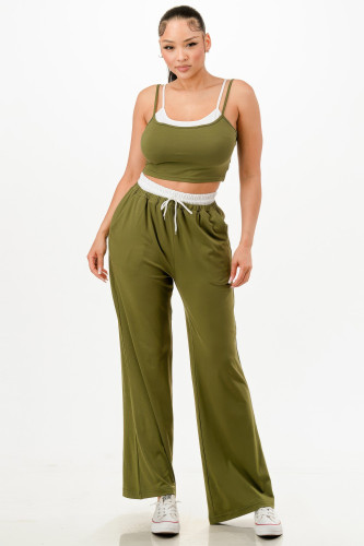 Tank Top And Sweatpant Set-46586