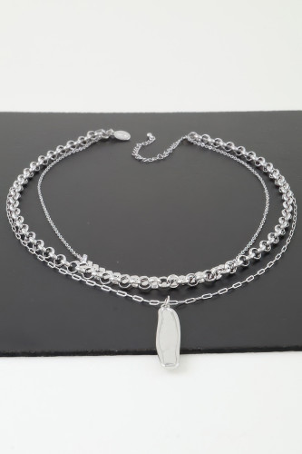 Multi Abstract Bar Chain Necklace-46336