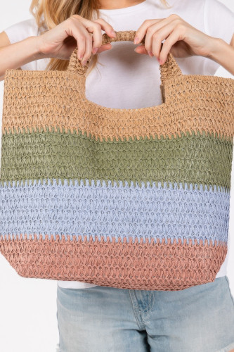 Multi Color Stripe Tote Bag-46667