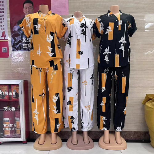 Spring and Autumn African Women's Clothing Shirt Top & Trousers Two-piece Set