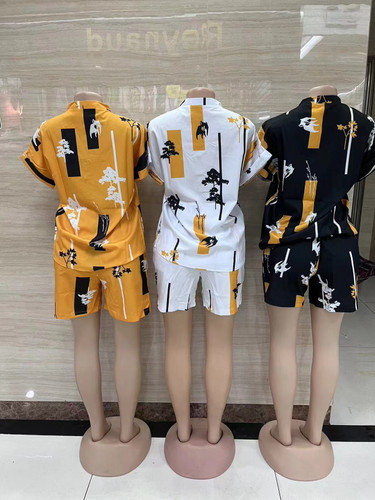 Spring and Autumn African Women's Clothing Shirt Top & Trousers Two-piece Set