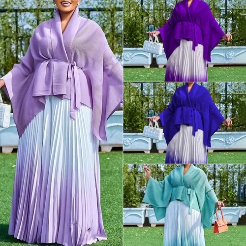 Design Fall African Outfits for Women's Sleeve Top and Skirt Two Piece Set