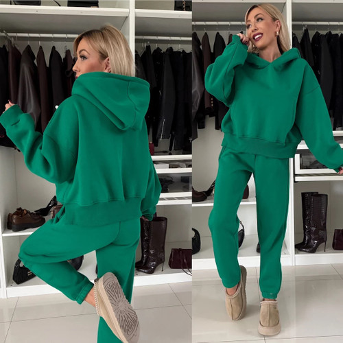 Women's Hoodies & Sweatshirts Sets High Waist Two Pieces Suit Sports Tracksuits