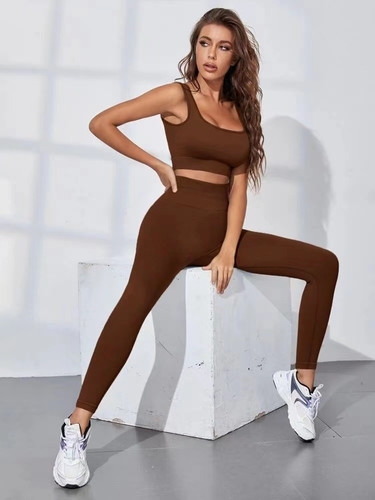 New Custom Seamless Workout Set Fitness Outfit Women's High Impact Two Piece Set