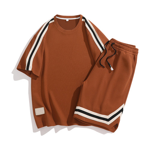 New Summer Men's Short Sleeve Crew Neck Loose Student Athleisure Suit New Summer Men's Short Sleeve Crew Neck Loose Student Athleisure Suit