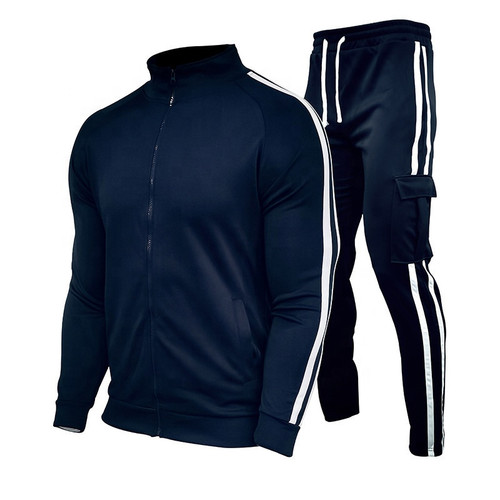 Mens Tracksuit Sets Casual Sports Thin Stand Tops and Pants 2 Pcs Jogging Suits