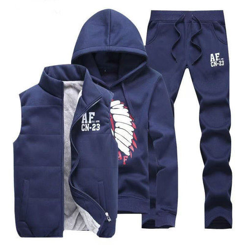 Men's Casual Sportswear Tracksuit Long Sleeve Hoodie Slim Printed Outerwear Set