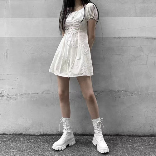 New Quality Lace Up Chelsea Boots Women Fashion Platform Martin Boots Plus Shoes