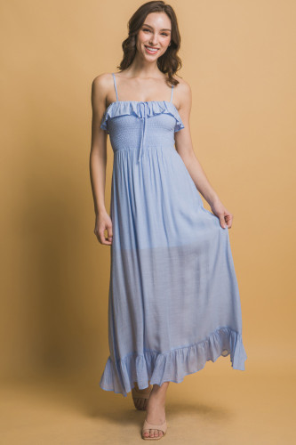 Smocked Ruffle Maxi Dress-48408