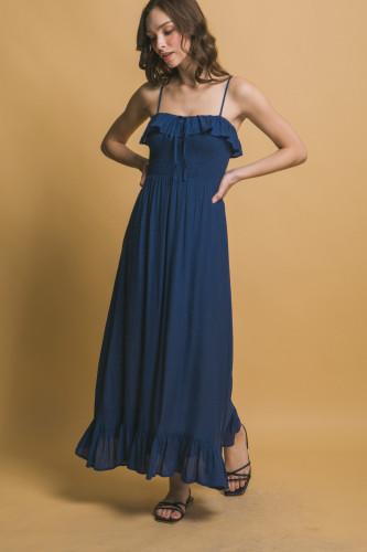 Smocked Ruffle Maxi Dress-48410