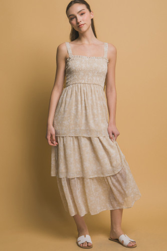 Tiered Midi Floral Dress-48415
