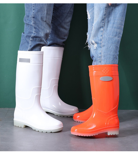Women's High Tube Rain Boots Water Shoes Long Fashion Waterproof Shoes Work
