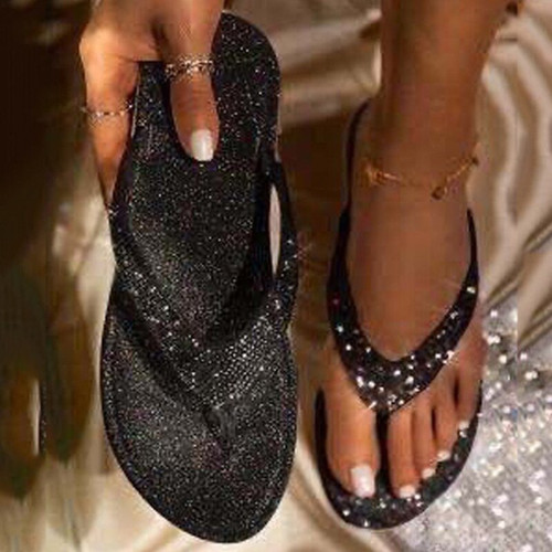Woman Shoes Bling Flip Flop Rhinestones Slides Sandals Shoes for Women