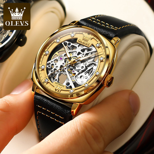 Men's Custom Logo Fashion Wrist Quality Square Automatic Mechanical Luxury Watch