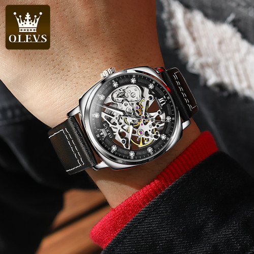 Men's Custom Logo Fashion Wrist Quality Square Automatic Mechanical Luxury Watch