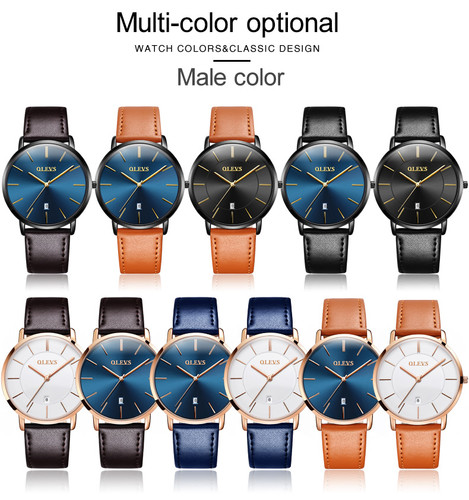 Men Sport Quartz Watch Minimalist Watches Fashion Leather Strap Watch For Boy