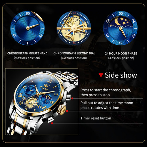 Fashion Business Men Quartz Watch Design Multi-Time Zone Watch Quartz Wristwatch