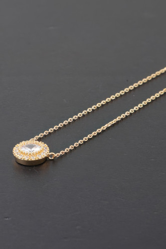 Modern Rhinestone Pendant Necklace-48135