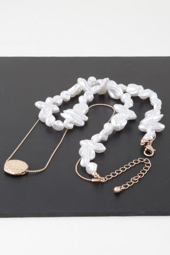 Double Abstract Stone Necklace-48137