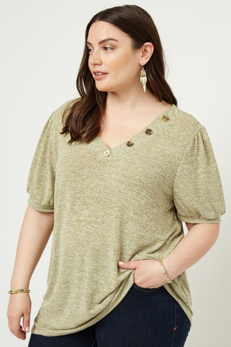 Knit V-neck Top-27997